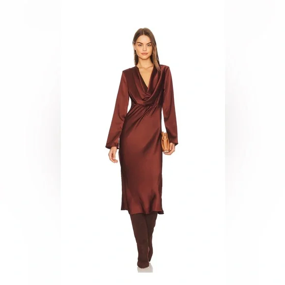 knee length dresses for ladies Giselle Midi Slip Dress M / Brick Dust